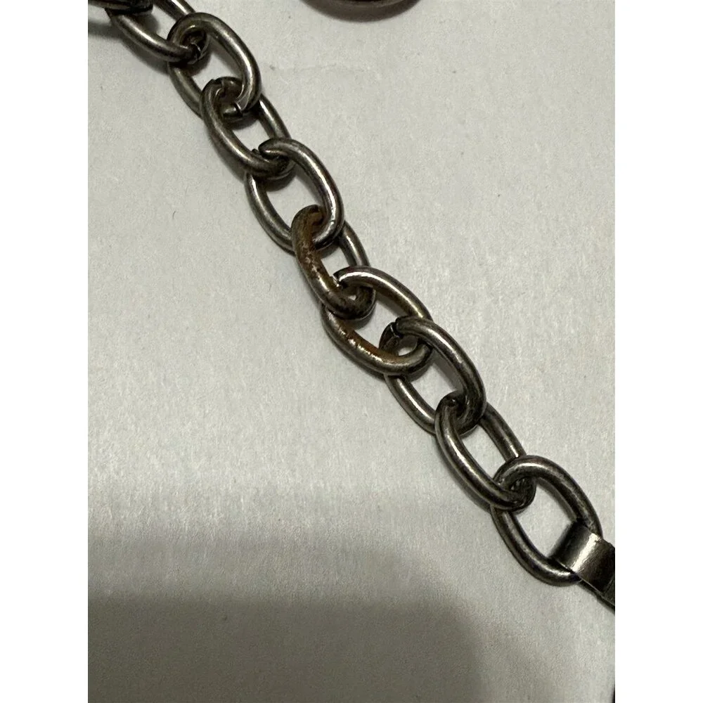 Chain Medallion Belt Silver Tone Embossed Circles Boho Festival